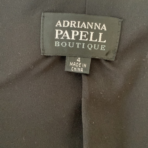 Adrienne Papell Boutique Black Velvet Jacket w/ embellishments. 100% silk lining - Picture 4 of 10